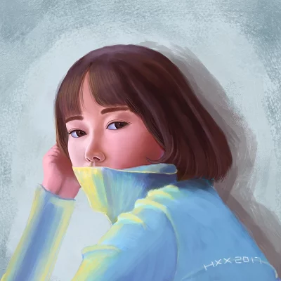 坐在地上的女孩