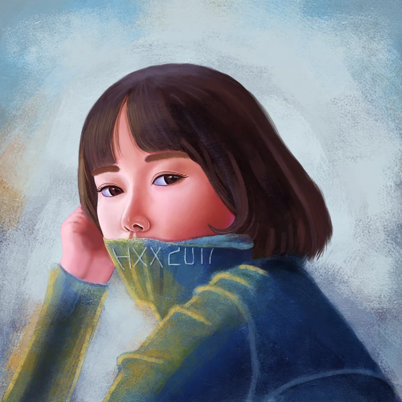 坐在地上的女孩